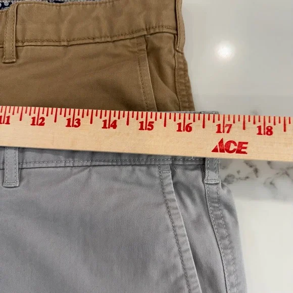 Lot of 2 Daniel Cremiuex Comfort Stretch Chino Shorts Mens 33 Beige Gray Cotton - Picture 10 of 12